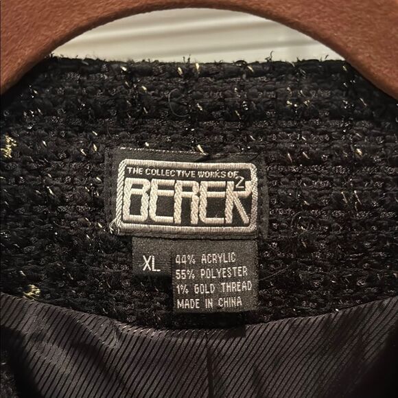 Berek Black Blazer with gold tread and beaded embellishment size XL - Picture 2 of 8